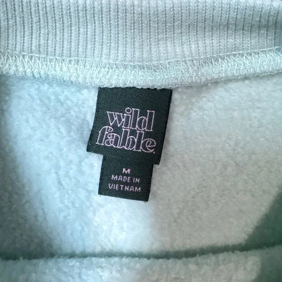 Wild Fable Mint Green Cropped Crewneck Sweatshirt‎ Women Size Medium - Picture 3 of 3